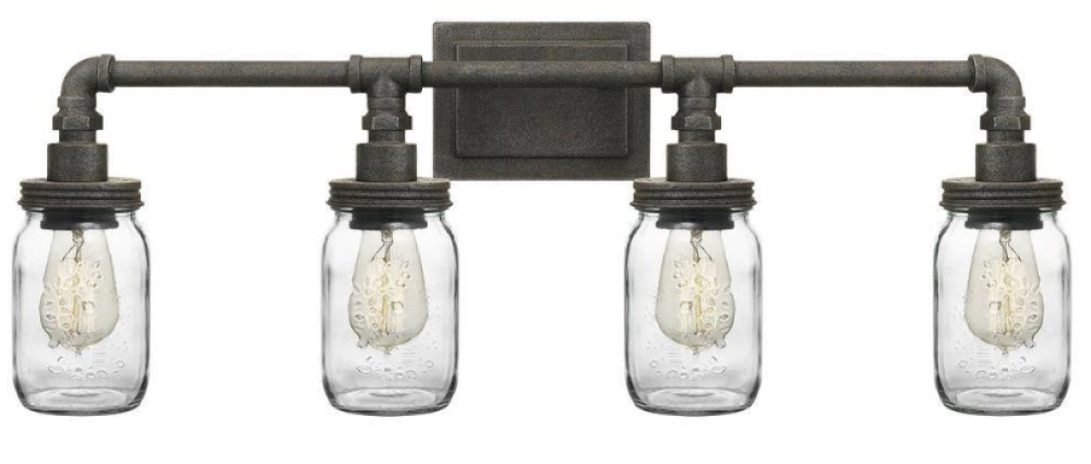 Squire 4-Light Rustic Black Vanity Light