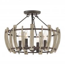Quoizel WHL1717RK - Wood Hollow Semi-Flush Mount