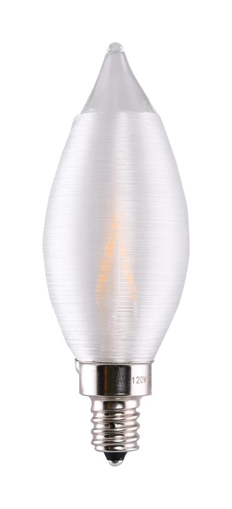 2 Watt CA11 LED Filament; Satin Spun Clear; Candelabra base; 2700K; 120 Volt; Carded