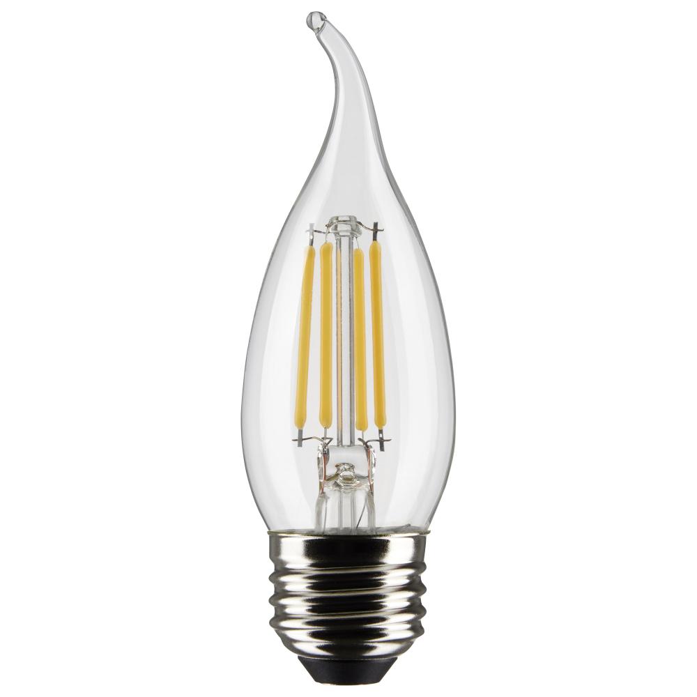 4 Watt CA10 LED Filament; Clear; Medium base; 90 CRI; 2700K; 120 Volt