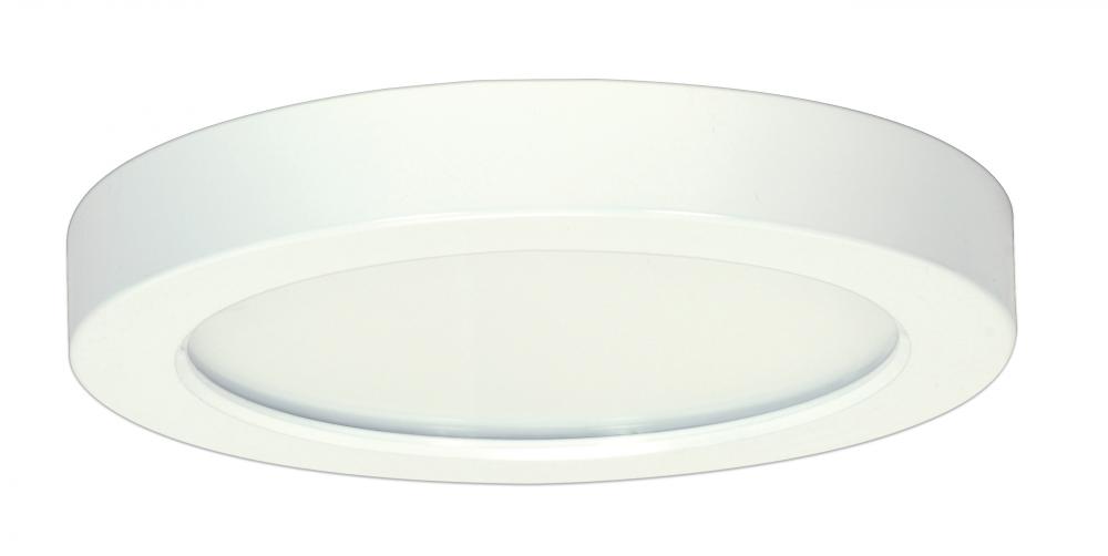 13.5 watt; 7" Flush Mount LED Fixture; 3000K; Round Shape; White Finish; 120 volts; 90CRI