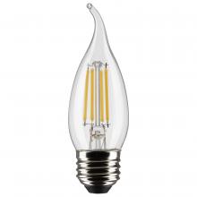 Satco Products Inc. S21319 - 5.5 Watt CA10 LED Filament; Clear; Medium base; 90 CRI; 4000K; 120 Volt