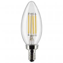 Satco Products Inc. S21367 - 4 Watt B11 LED Filament; Clear; Candelabra base; 90 CRI; 3000K; 120 Volt; 3-Pack
