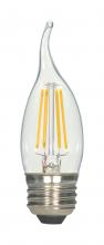 Satco Products Inc. S21727 - 5.5 Watt CA10 LED Filament; Clear; Medium base; 2700K; 120 Volt; 2-Card