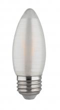 Satco Products Inc. S23403 - 2 Watt C11 LED Filament; Satin Spun; Clear; Medium base; 2700K; 120 Lumens; 120 Volt