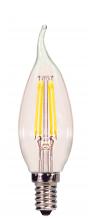 Satco Products Inc. S28614 - 4 Watt CA11 LED Filament; Clear; Candelabra base; 2700K; 350 Lumens; 120 Volt; Carded