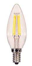 Satco Products Inc. S29922 - 4 Watt B11 LED Filament; Clear; Candelabra base; 2700K; 350 Lumens; 120 Volt