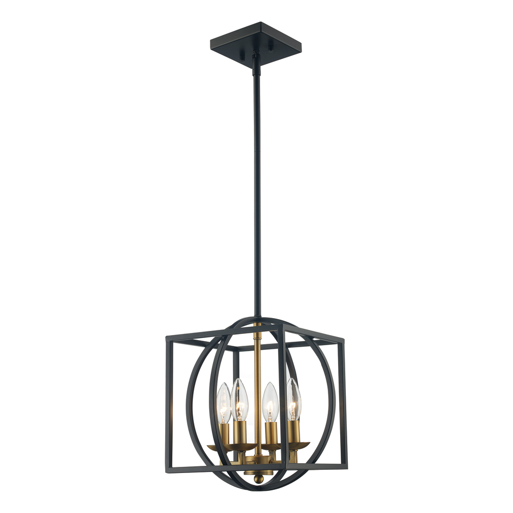 4LT CHANDELIER ZOEY CAGE-AG-BK