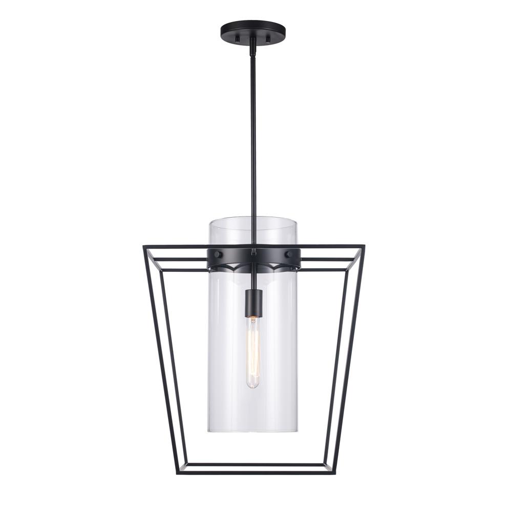 1LT PENDANT-18" WIDE CAGE-BK
