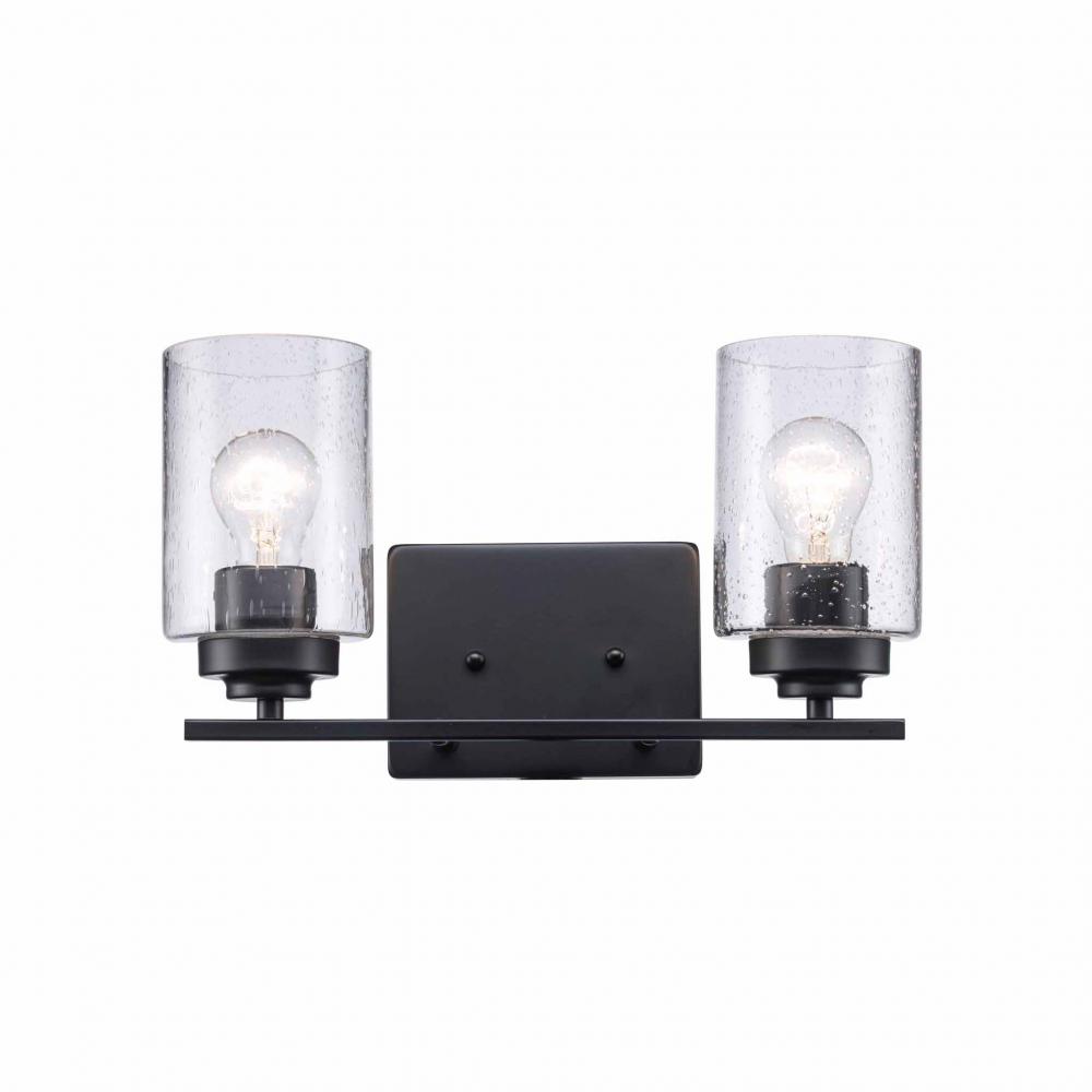 2LT BATH BAR-DOUBLE DISK-BK-SE