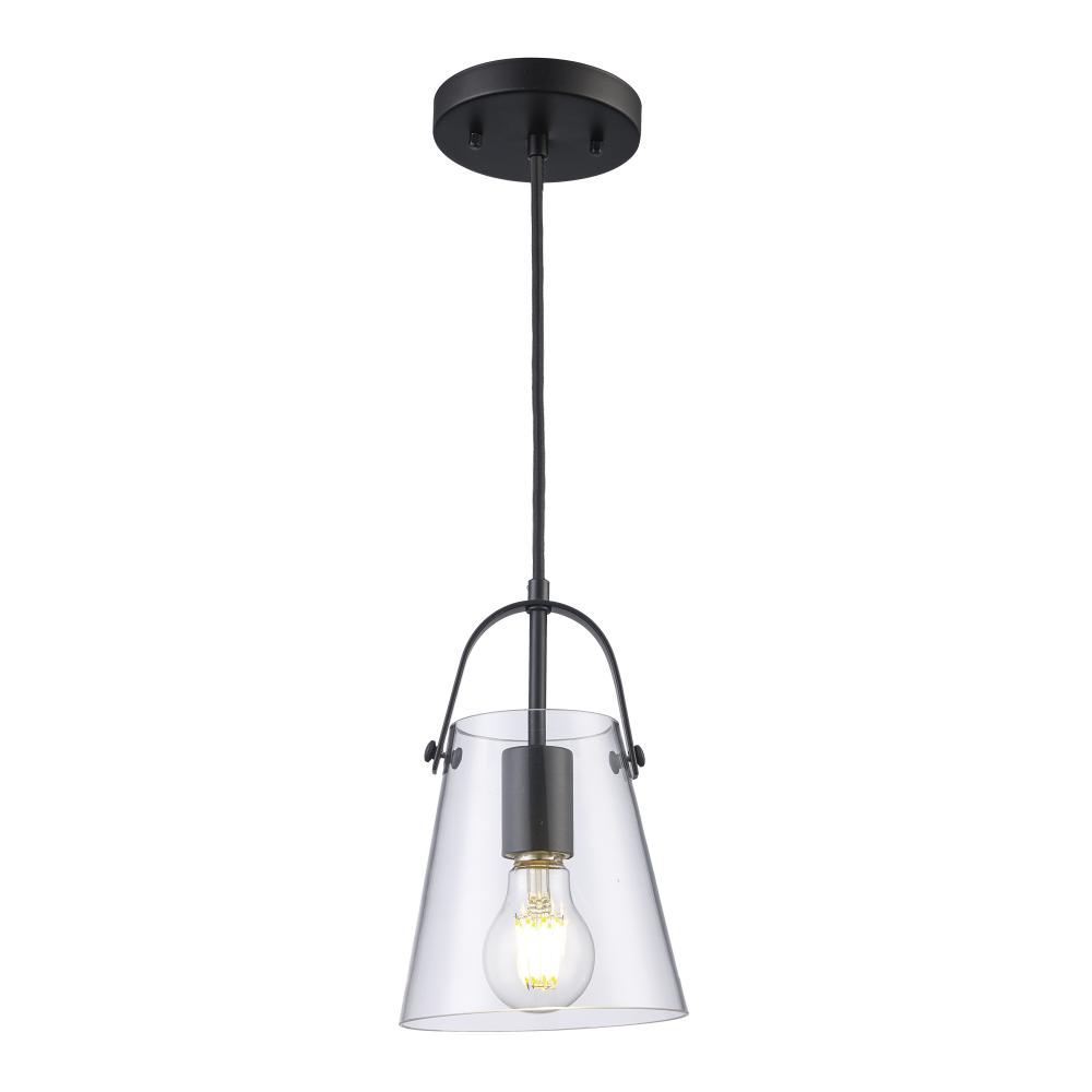 1LT PENDANT-6" TOP HANDLE-BK