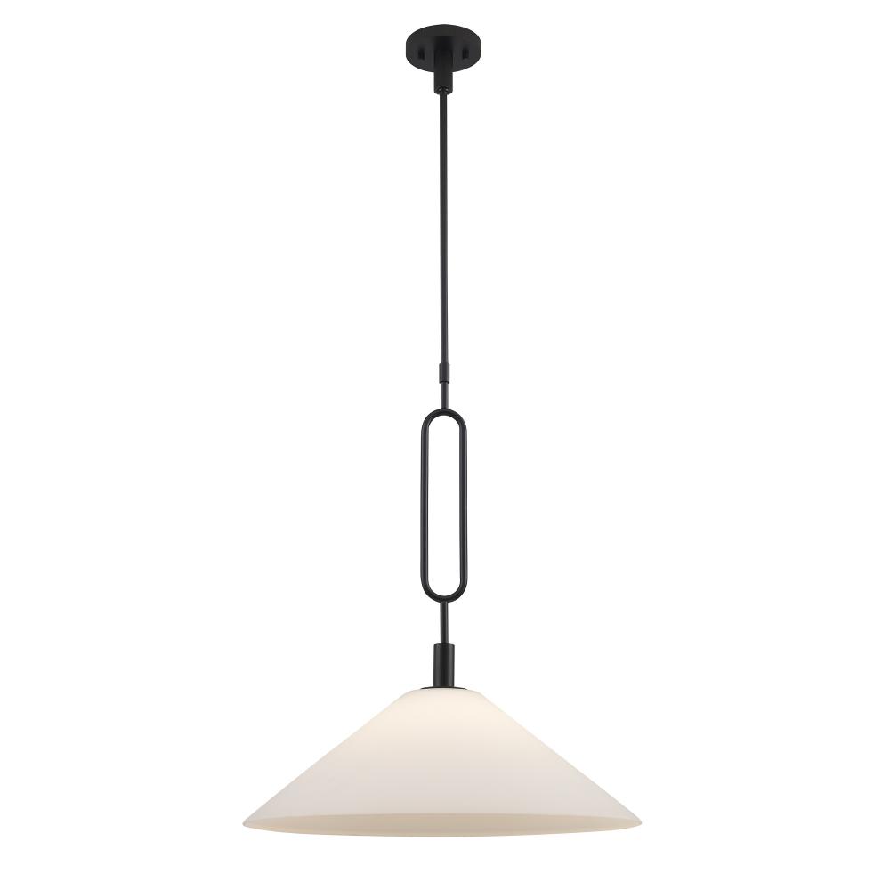 1LT 21.5" PENDANT GEOMETRIC-BK