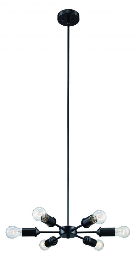 6LT PENDANT-SPIKE-VINTAGE BULB