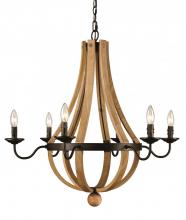 Trans Globe 70605 - 5LT CHANDELIER-WINE BARREL-WBZ