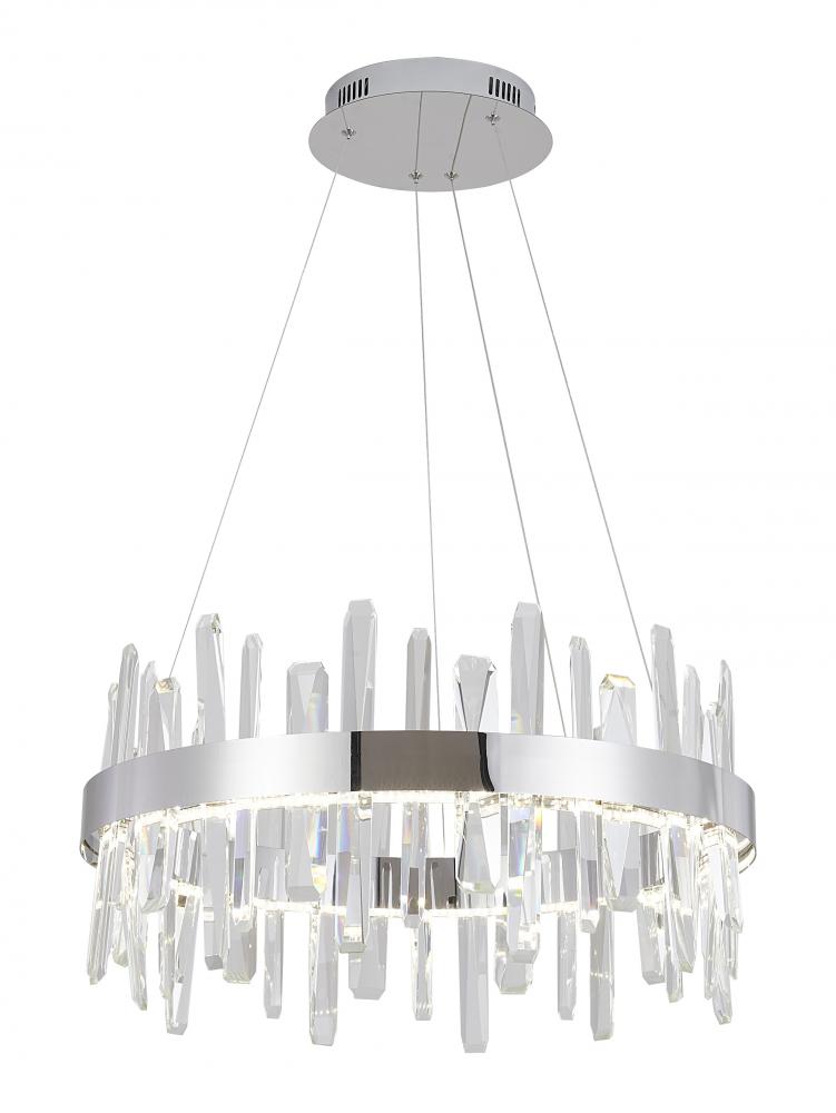 LED Chandelier Stainless Steel & Crystal