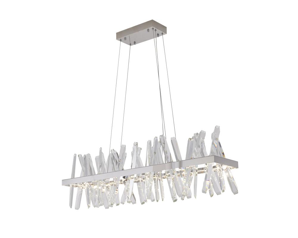 LED Chandelier Stainless Steel & Crystal