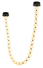 Bethel International BL02C106BLK - 30-Light Black LED Chandelier With White Acrylic Ball Shades