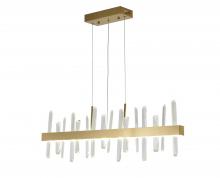 Bethel International FT72C47G-1 - 1-Light Gold Stainless Steel LED Chandelier With Clear Crystals