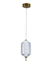 Bethel International GL457P9BR - 1-Light Brass Dimmable LED Single Pendant With A Clear PC Shade