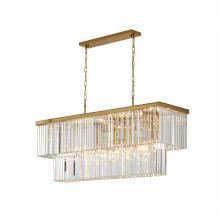 Bethel International LA80C50BR - 18-Light Gold Chandelier With Clear Hanging Crystal