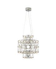 Bethel International MN51C16CH - 40-Light Dimmable Chrome Stainless Steel LED Chandelier in a 3-Tier Design