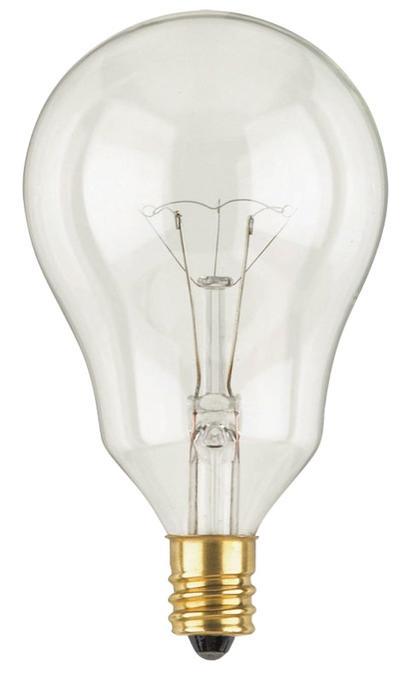 60W A15 Incandescent Fan Clear E12 (Candelabra) Base, 120 Volt, Card, 2-Pack