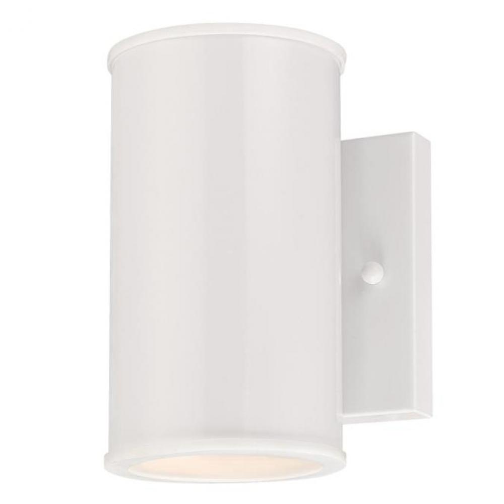 Dimmable LED Wall Fixture White Finish Frosted Glass