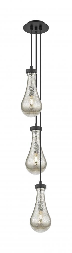 Owego - 3 Light - 7 inch - Matte Black - Multi Pendant