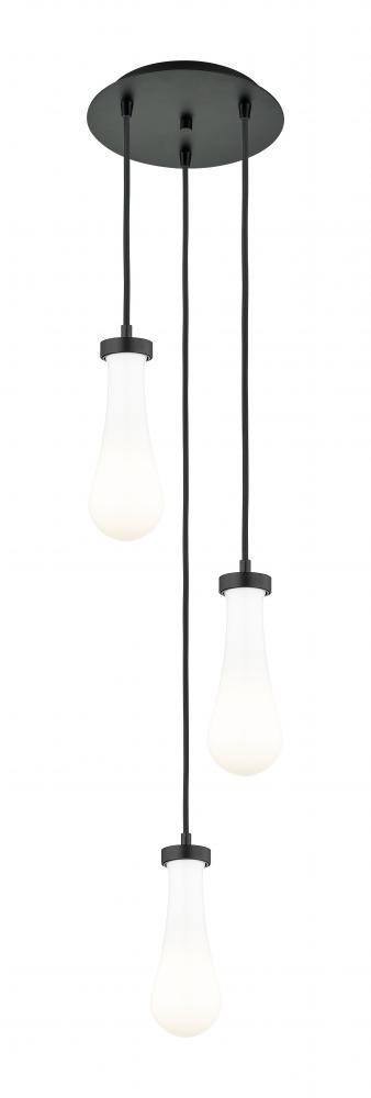 Owego - 3 Light - 13 inch - Brushed Matte Black - Multi Pendant
