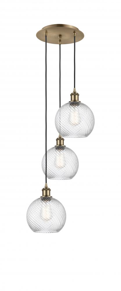 Athens Twisted Swirl 3 Light 18 inch Multi-Pendant