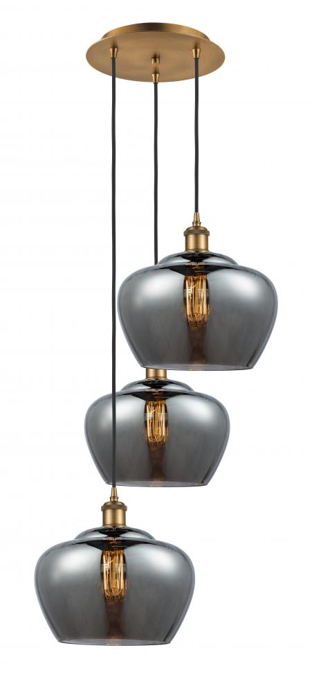 Fenton - 3 Light - 18 inch - Brushed Brass - Cord Hung - Multi Pendant