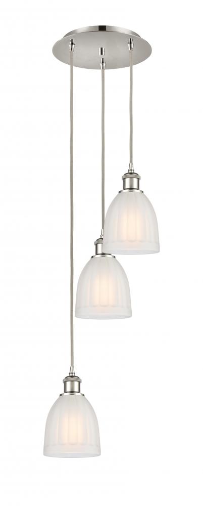 Brookfield - 3 Light - 12 inch - Polished Nickel - Cord Hung - Multi Pendant
