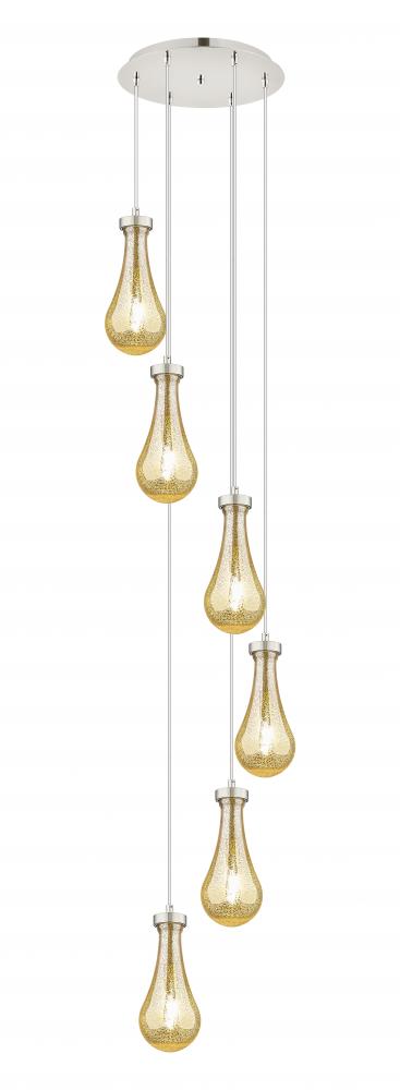 Owego - 6 Light - 16 inch - Polished Nickel - Multi Pendant