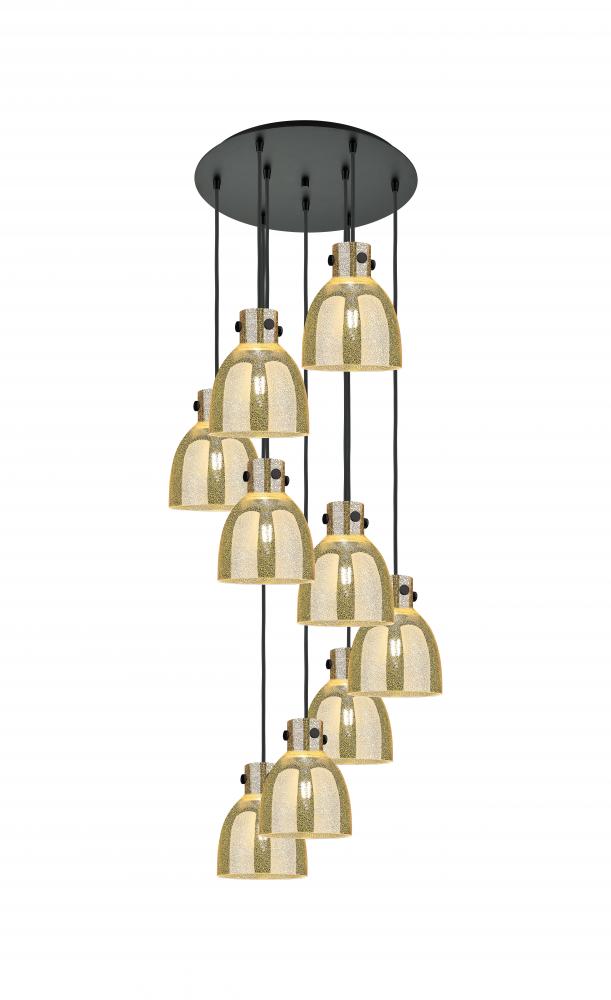 Newton Bell - 9 Light - 22 inch - Matte Black - Multi Pendant