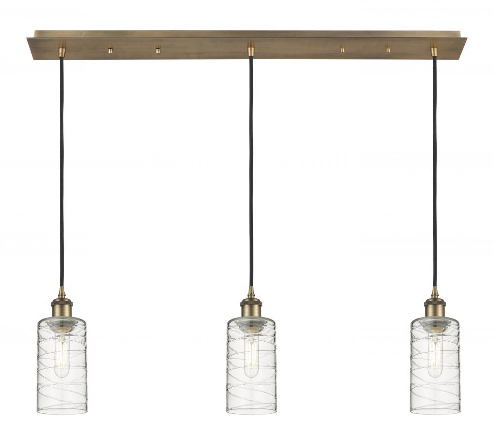 Crown Point - 3 Light - 37 inch - Brushed Brass - Linear Pendant