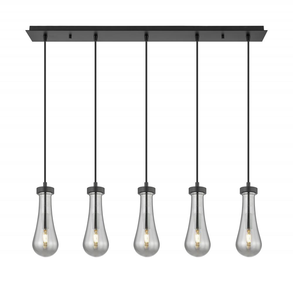 Owego - 5 Light - 37 inch - Matte Black - Linear Pendant