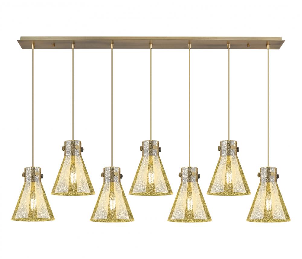 Newton Cone - 7 Light - 52 inch - Brushed Brass - Linear Pendant