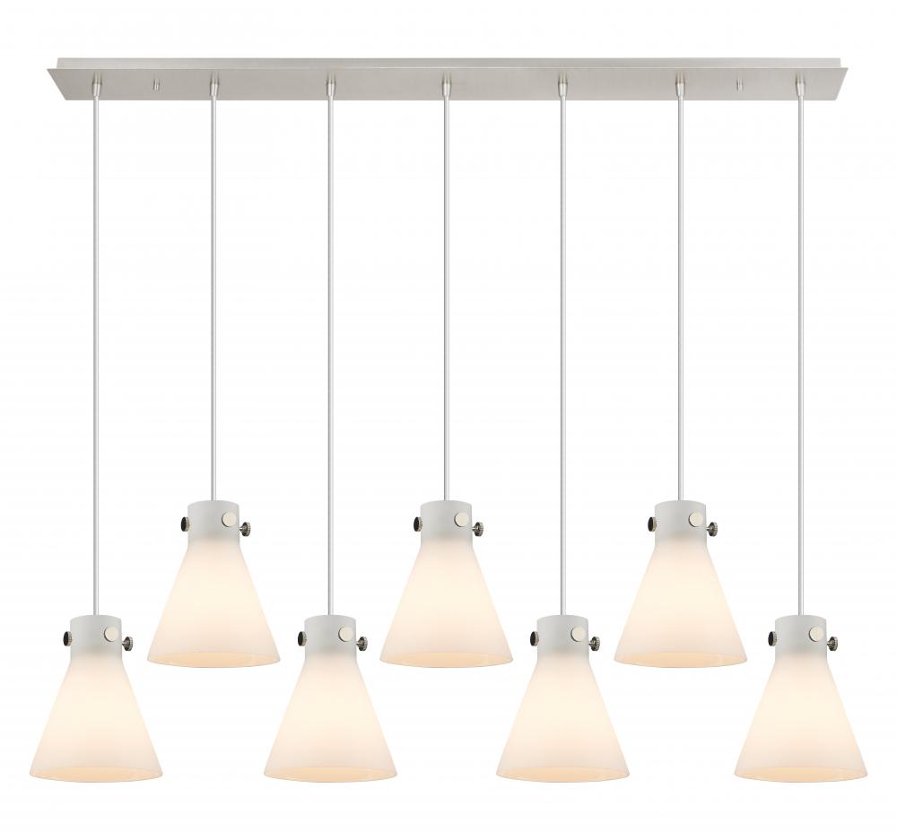 Newton Cone - 7 Light - 52 inch - Polished Nickel - Linear Pendant
