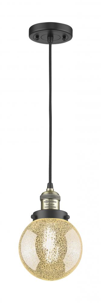 Beacon - 1 Light - 6 inch - Black Antique Brass - Cord hung - Mini Pendant