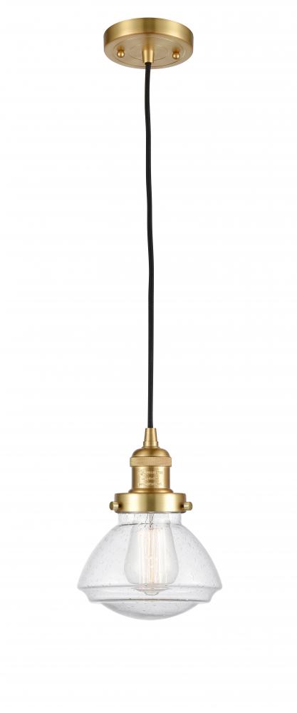 Olean - 1 Light - 7 inch - Satin Gold - Cord hung - Mini Pendant