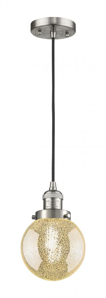 Beacon - 1 Light - 6 inch - Brushed Satin Nickel - Cord hung - Mini Pendant