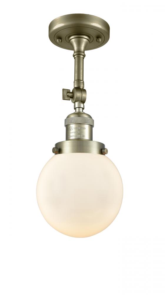 Beacon - 1 Light - 6 inch - Antique Brass - Adjustable Semi-Flush Mount