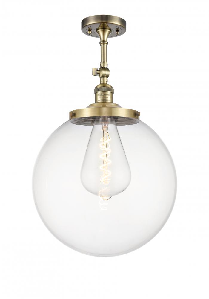 Beacon - 1 Light - 14 inch - Antique Brass - Adjustable Semi-Flush Mount