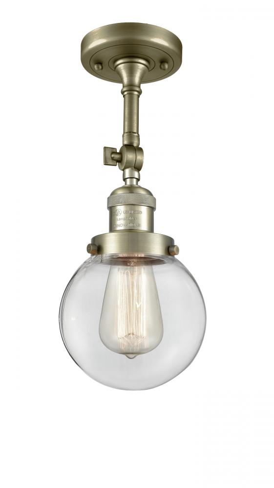 Beacon - 1 Light - 6 inch - Antique Brass - Adjustable Semi-Flush Mount