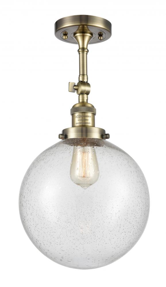 Beacon - 1 Light - 10 inch - Antique Brass - Adjustable Semi-Flush Mount