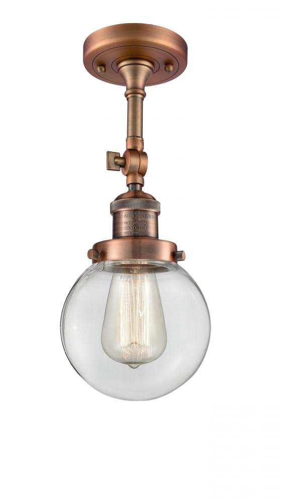 Beacon - 1 Light - 6 inch - Antique Copper - Adjustable Semi-Flush Mount