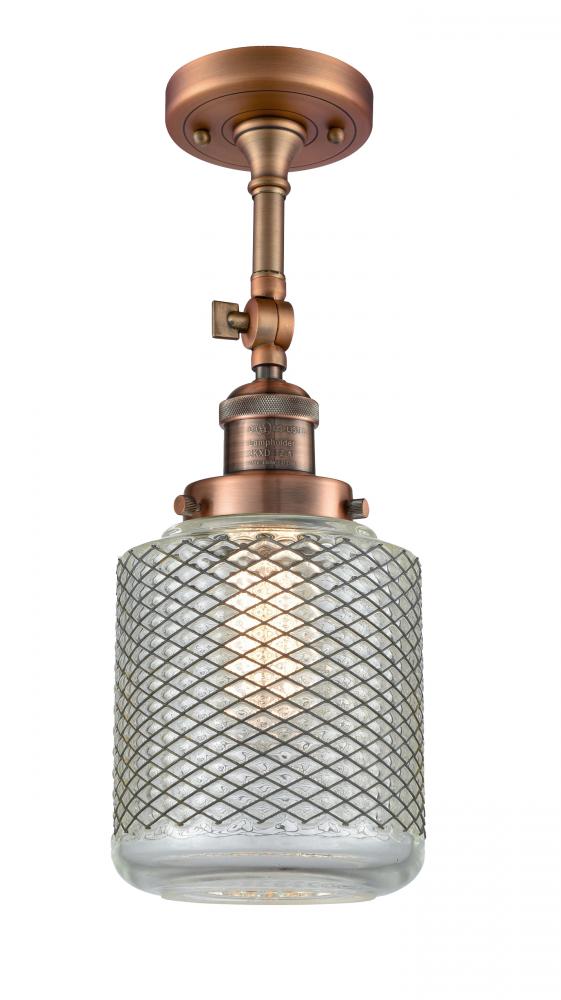 Stanton - 1 Light - 6 inch - Antique Copper - Adjustable Semi-Flush Mount