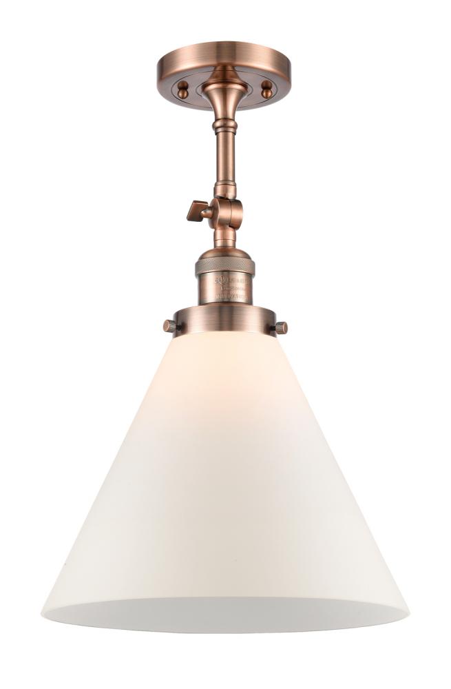 Cone - 1 Light - 12 inch - Antique Copper - Adjustable Semi-Flush Mount
