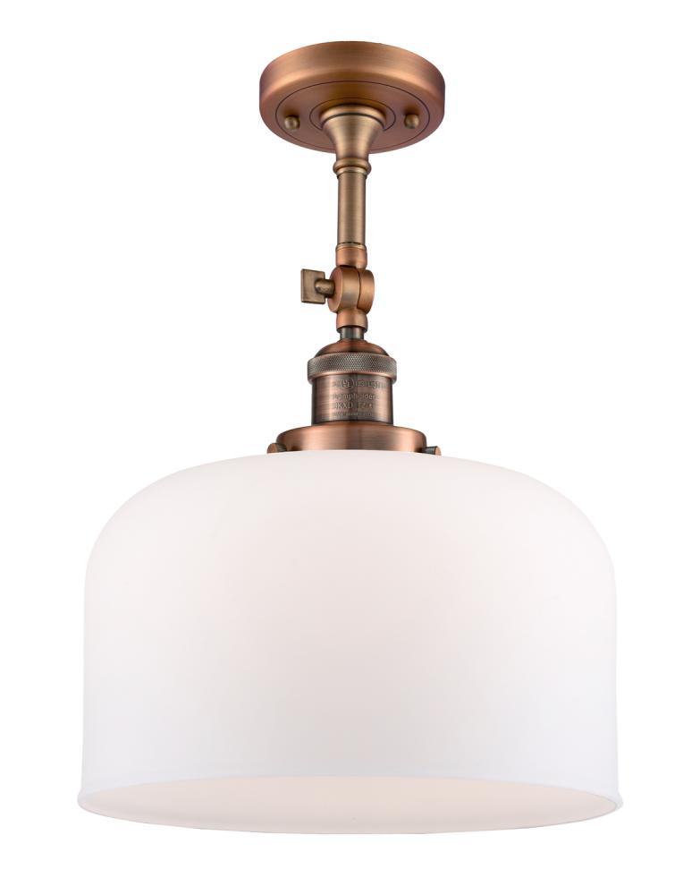 Bell - 1 Light - 12 inch - Antique Copper - Adjustable Semi-Flush Mount