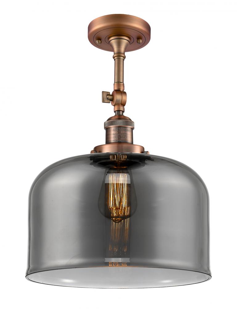 Bell - 1 Light - 12 inch - Antique Copper - Adjustable Semi-Flush Mount